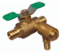 BVECXL 125 3/4" Full-Port Bronze Ball Valve with Integral Thermal Expansion Relief Valve and Hose Compression Fitting (LF)